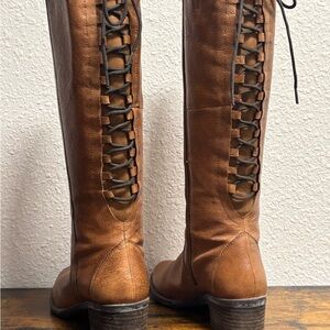 Tan Leather Knee-High Boots